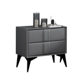 Morandi Leather Frame Kids Nightstand with Two Drawers Image - 4