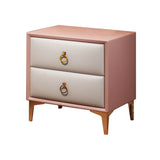 Morandi Leather Frame Kids Nightstand with Two Drawers Image - 5