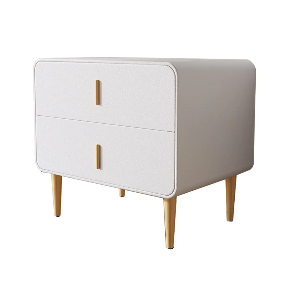 Morandi Leather Frame Kids Nightstand with Two Drawers Image - 6