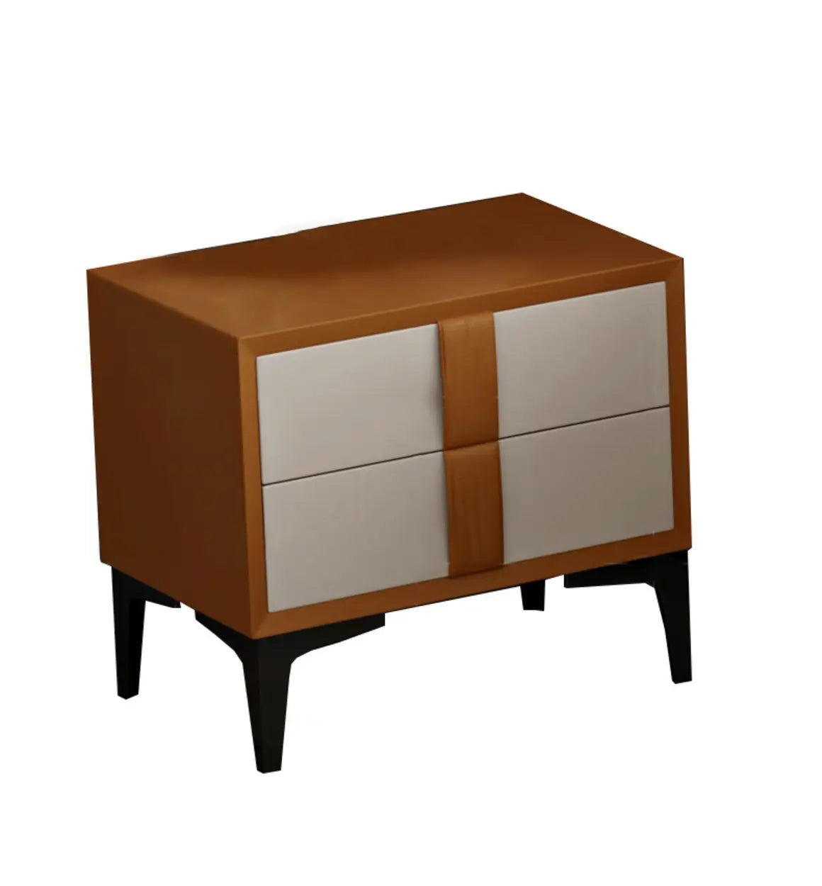 Morandi Leather Frame Kids Nightstand with Two Drawers Image - 8