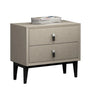 Morandi Leather Frame Kids Nightstand with Two Drawers Image - 9