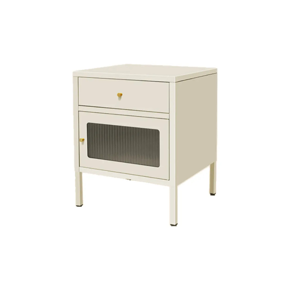 Morandi Stainless Steel Kids Nightstand with Shelf Image - 12