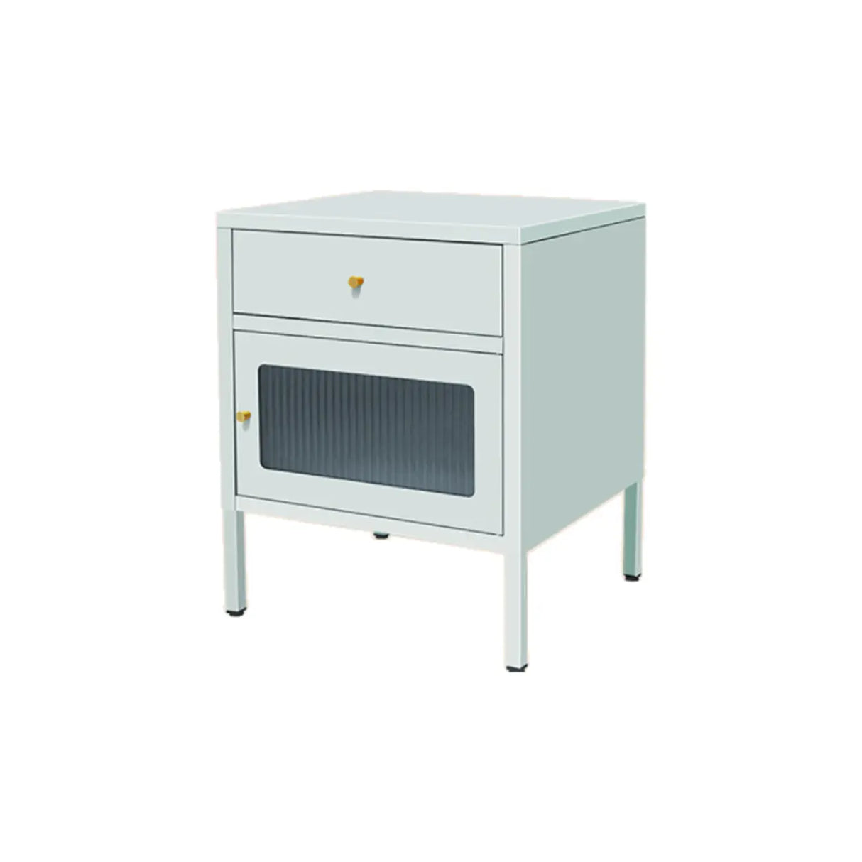 Morandi Stainless Steel Kids Nightstand with Shelf Image - 13