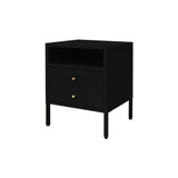 Morandi Stainless Steel Kids Nightstand with Shelf Image - 3