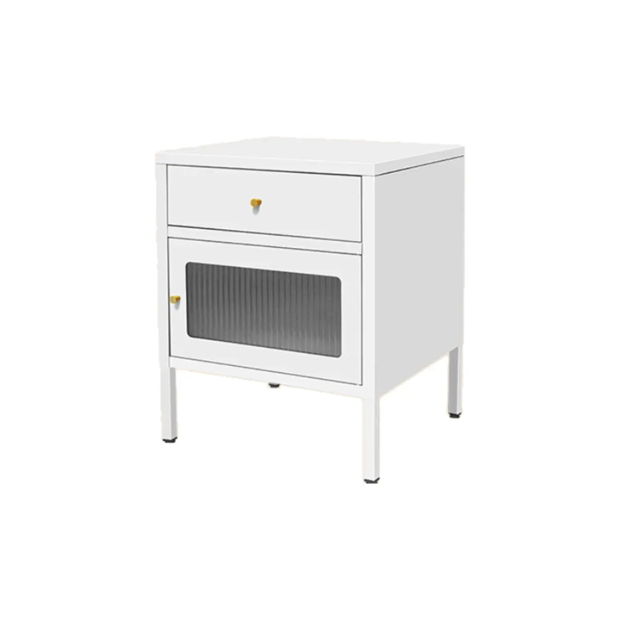 Morandi Stainless Steel Kids Nightstand with Shelf Image - 9