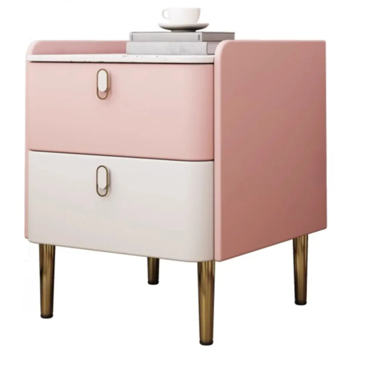 Morandi Stone Countertop Wood Storage Kids Nightstand Image - 10