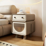 Morandi Theme Faux Leather Short Height Kids Nightstand Image - 1