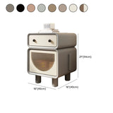 Morandi Theme Faux Leather Short Height Kids Nightstand #size