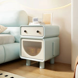 Morandi Theme Faux Leather Short Height Kids Nightstand Image - 2