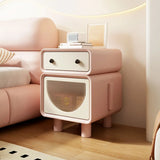 Morandi Theme Faux Leather Short Height Kids Nightstand Image - 3