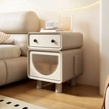 Morandi Theme Faux Leather Short Height Kids Nightstand Image - 8
