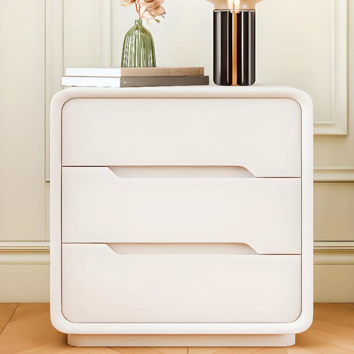 Morandi Theme Faux Leather Tip Resistant Kids Nightstand Image - 1
