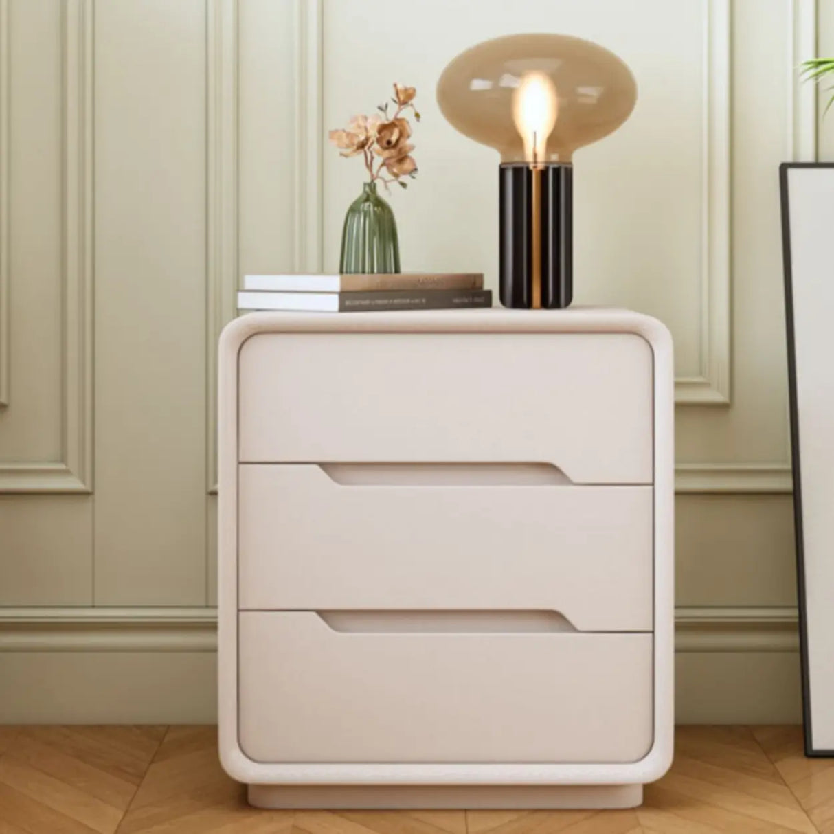 Morandi Theme Faux Leather Tip Resistant Kids Nightstand Image - 7