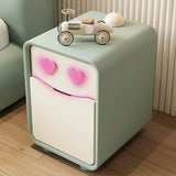 Morandi Theme Faux Leather Top Drawers Kids Nightstand Image - 12