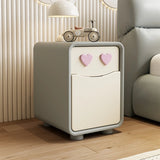 Morandi Theme Faux Leather Top Drawers Kids Nightstand Image - 13