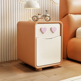 Morandi Theme Faux Leather Top Drawers Kids Nightstand Image - 16