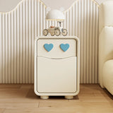 Morandi Theme Faux Leather Top Drawers Kids Nightstand Image - 4