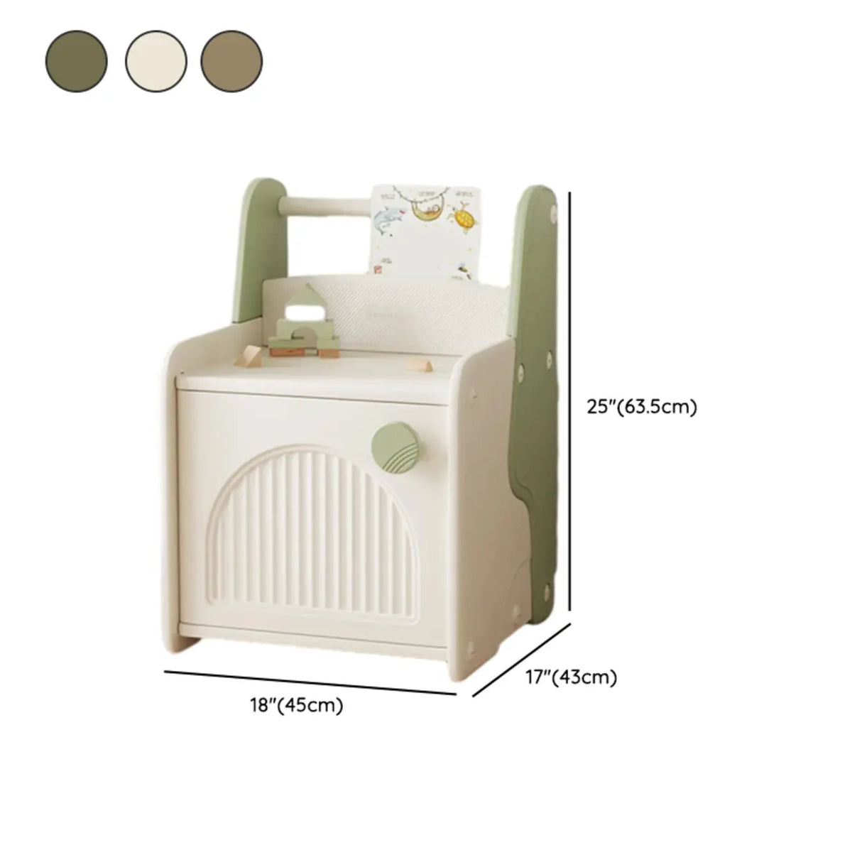 Morandi Theme Kids Nightstand with Cabinets Storage 