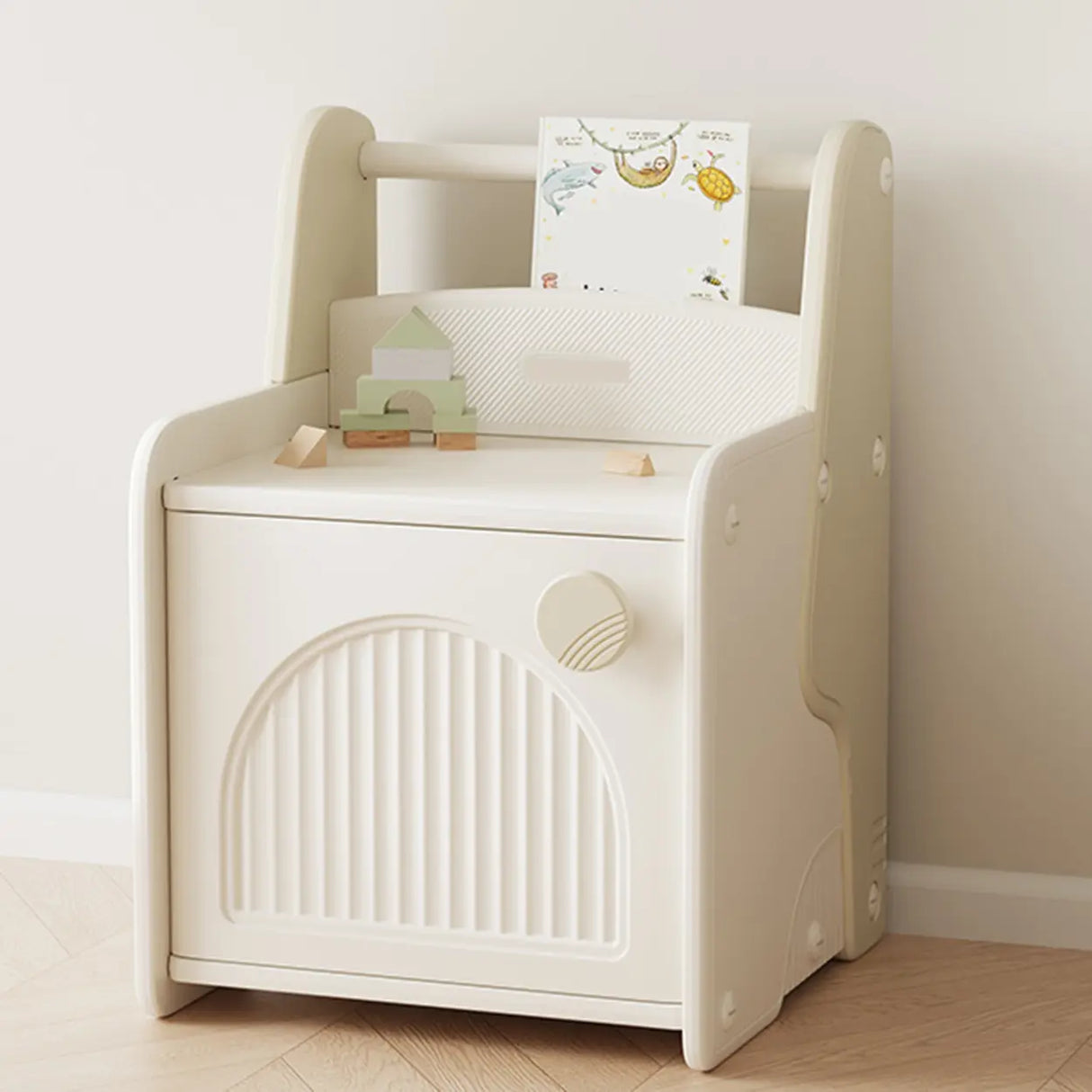 Morandi Theme Kids Nightstand with Cabinets Storage Image - 3