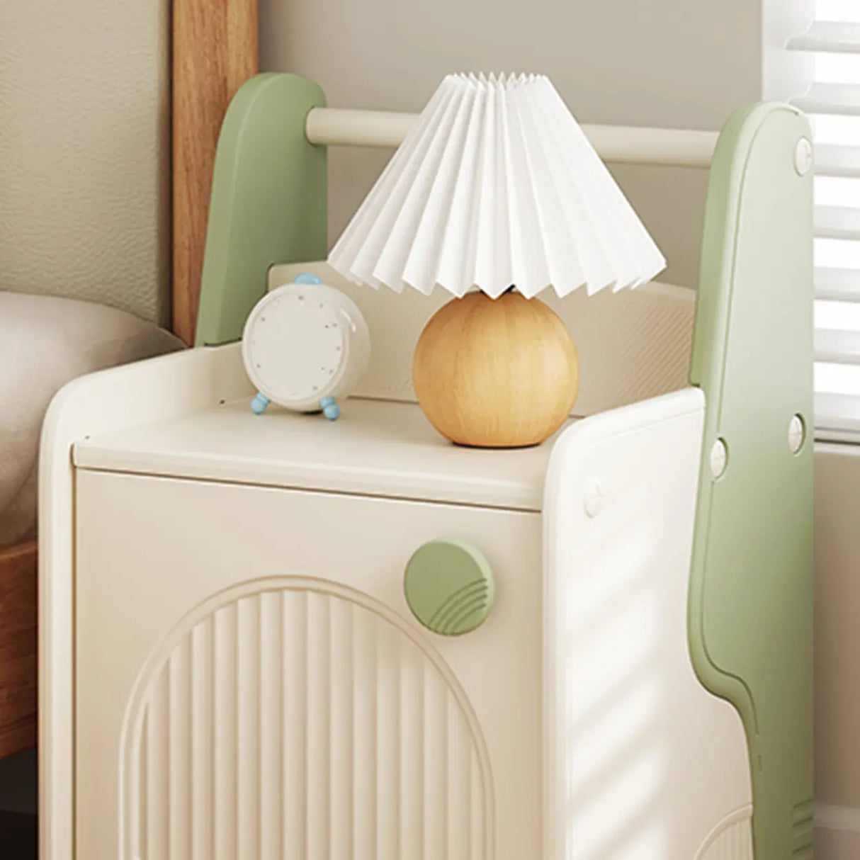 Morandi Theme Kids Nightstand with Cabinets Storage Image - 6