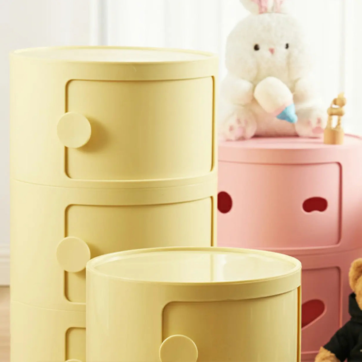 Morandi Theme Tip Resistant Cabinets Kids Nightstand Image - 18