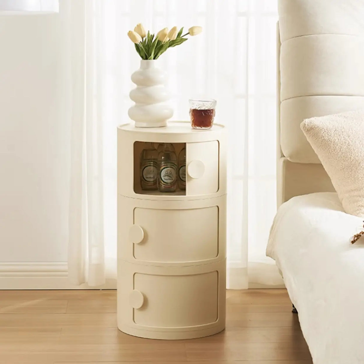 Morandi Theme Tip Resistant Cabinets Kids Nightstand Image - 4
