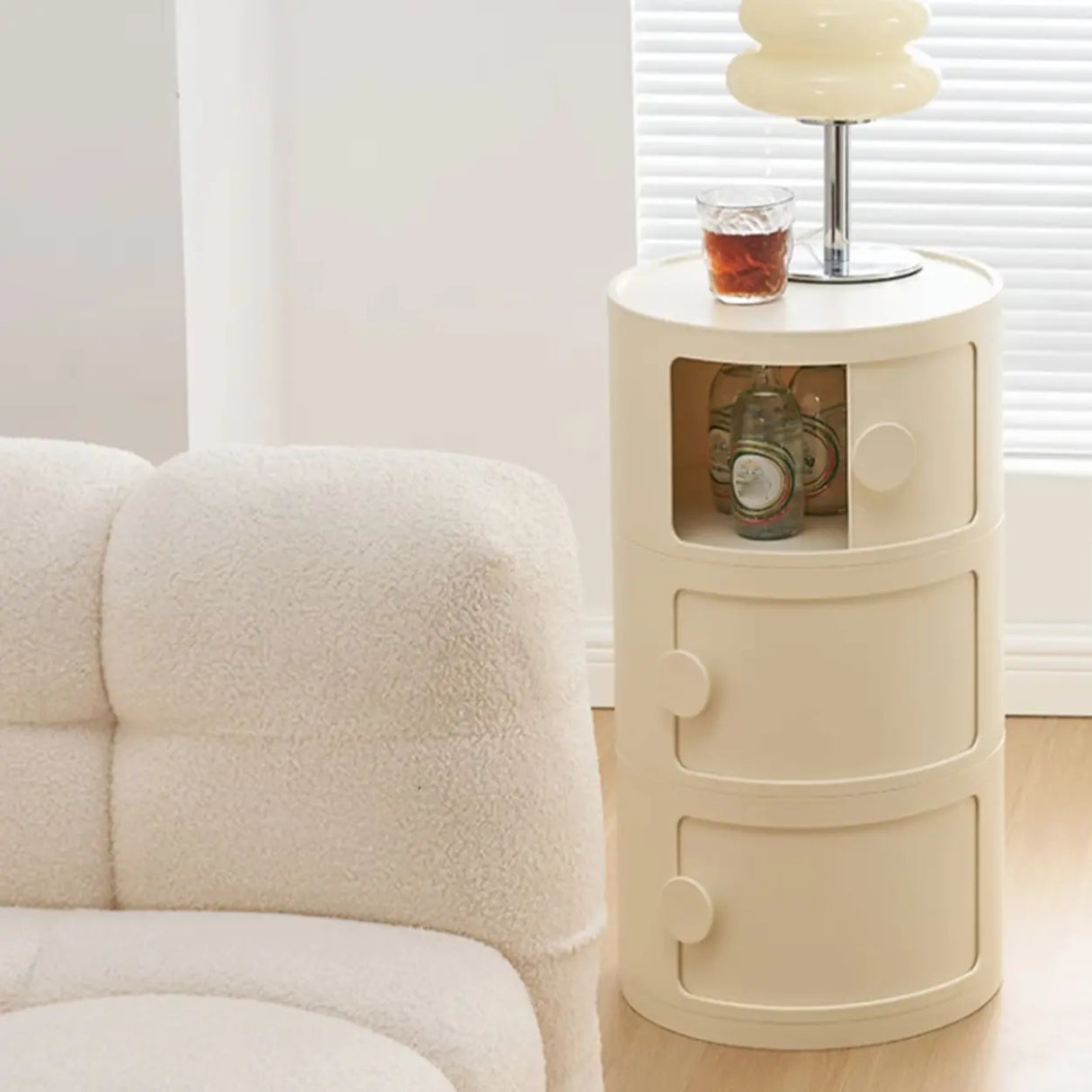 Morandi Theme Tip Resistant Cabinets Kids Nightstand Image - 6