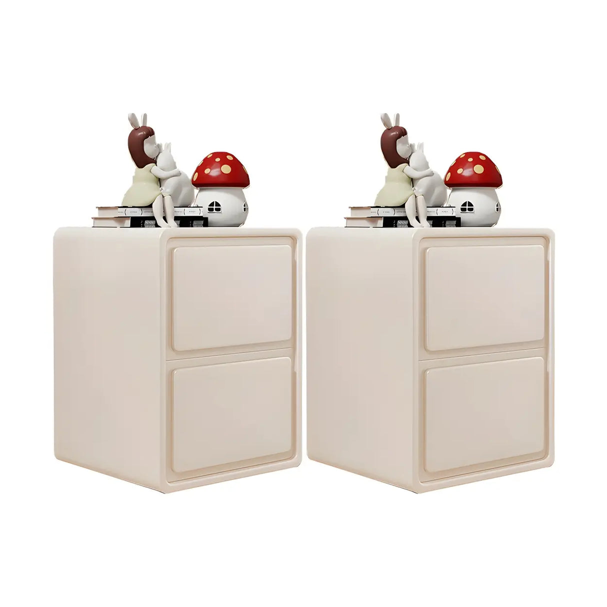 Morandi Theme Wood Drawers Storage Kids Nightstand Image - 19
