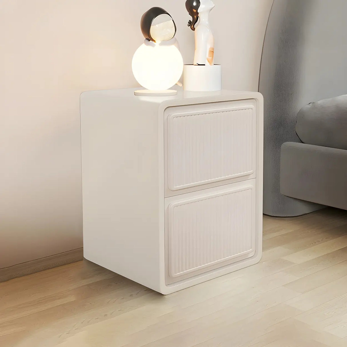 Morandi Theme Wood Drawers Storage Kids Nightstand Image - 25