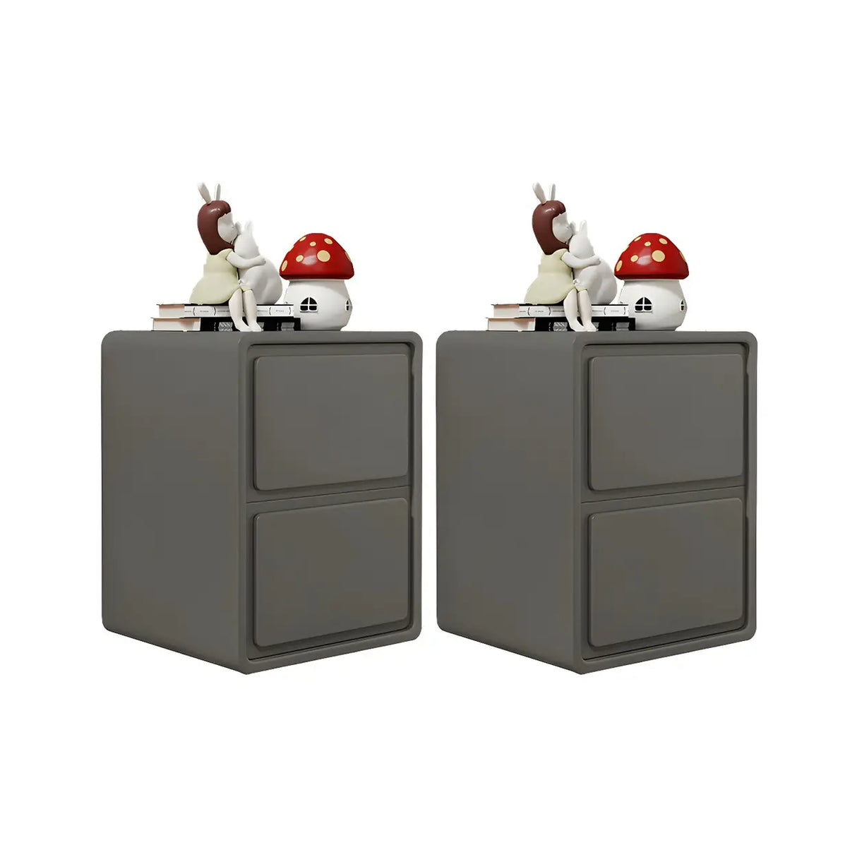 Morandi Theme Wood Drawers Storage Kids Nightstand Image - 3