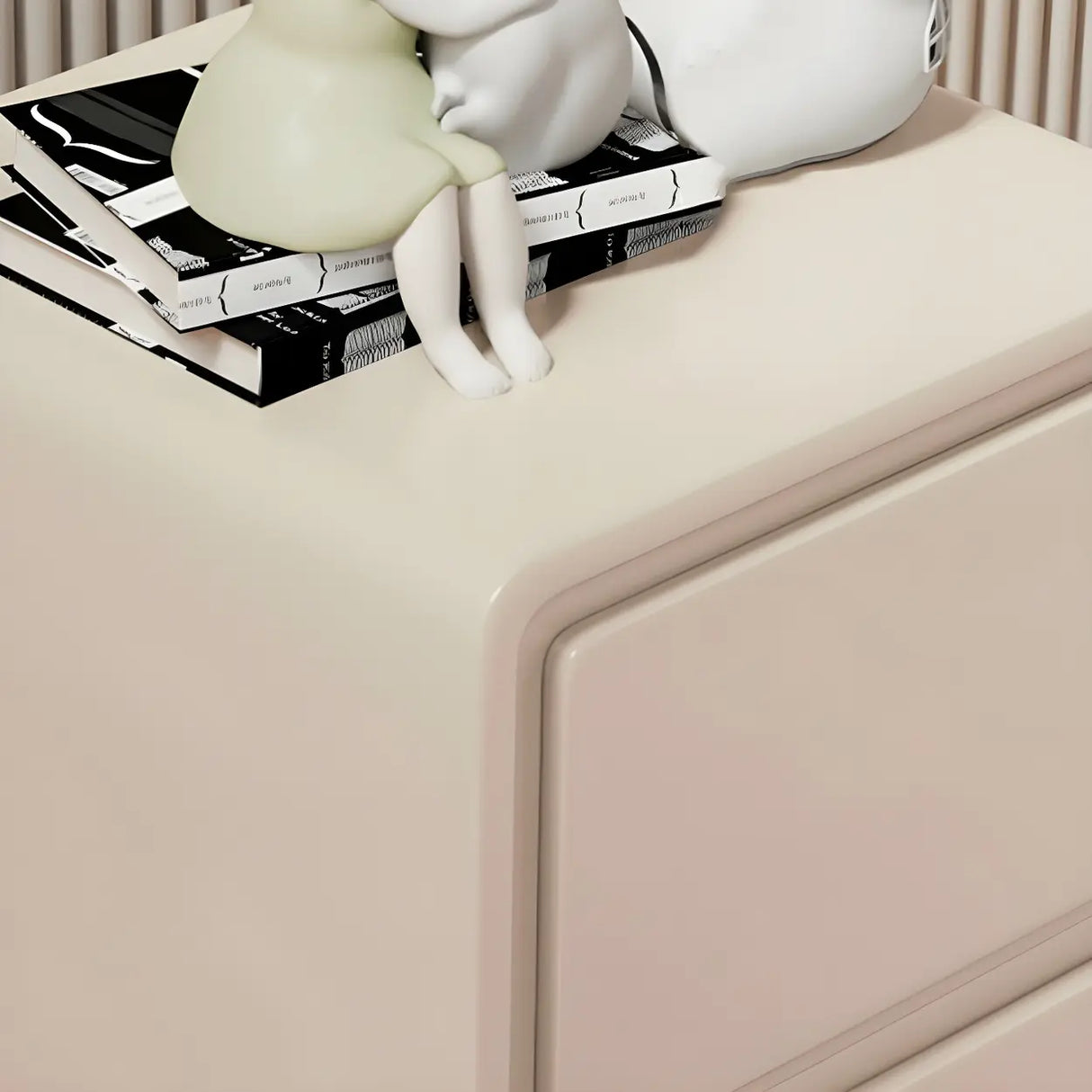 Morandi Theme Wood Drawers Storage Kids Nightstand Image - 12