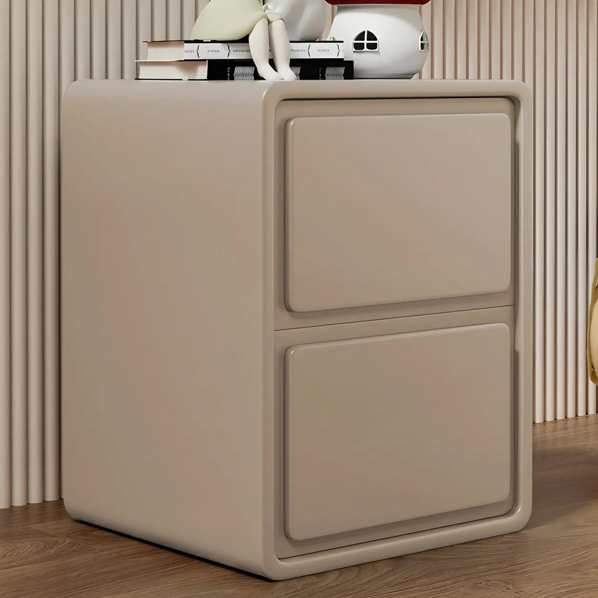 Morandi Theme Wood Drawers Storage Kids Nightstand Image - 6