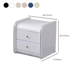 Morandi-Themed Faux Leather Nightstand with Two Drawers #size