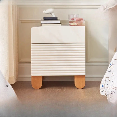 Morandi-Themed Wooden Kids Nightstand with Drawers Image - 1