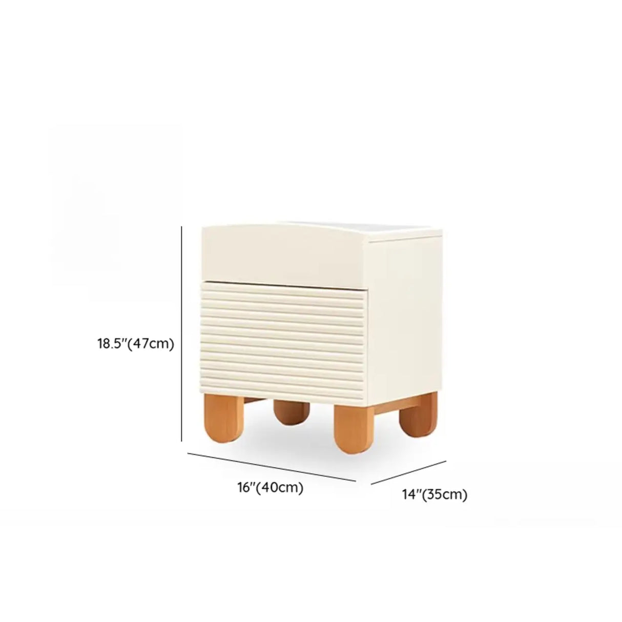 Morandi-Themed Wooden Kids Nightstand with Drawers Image - 14