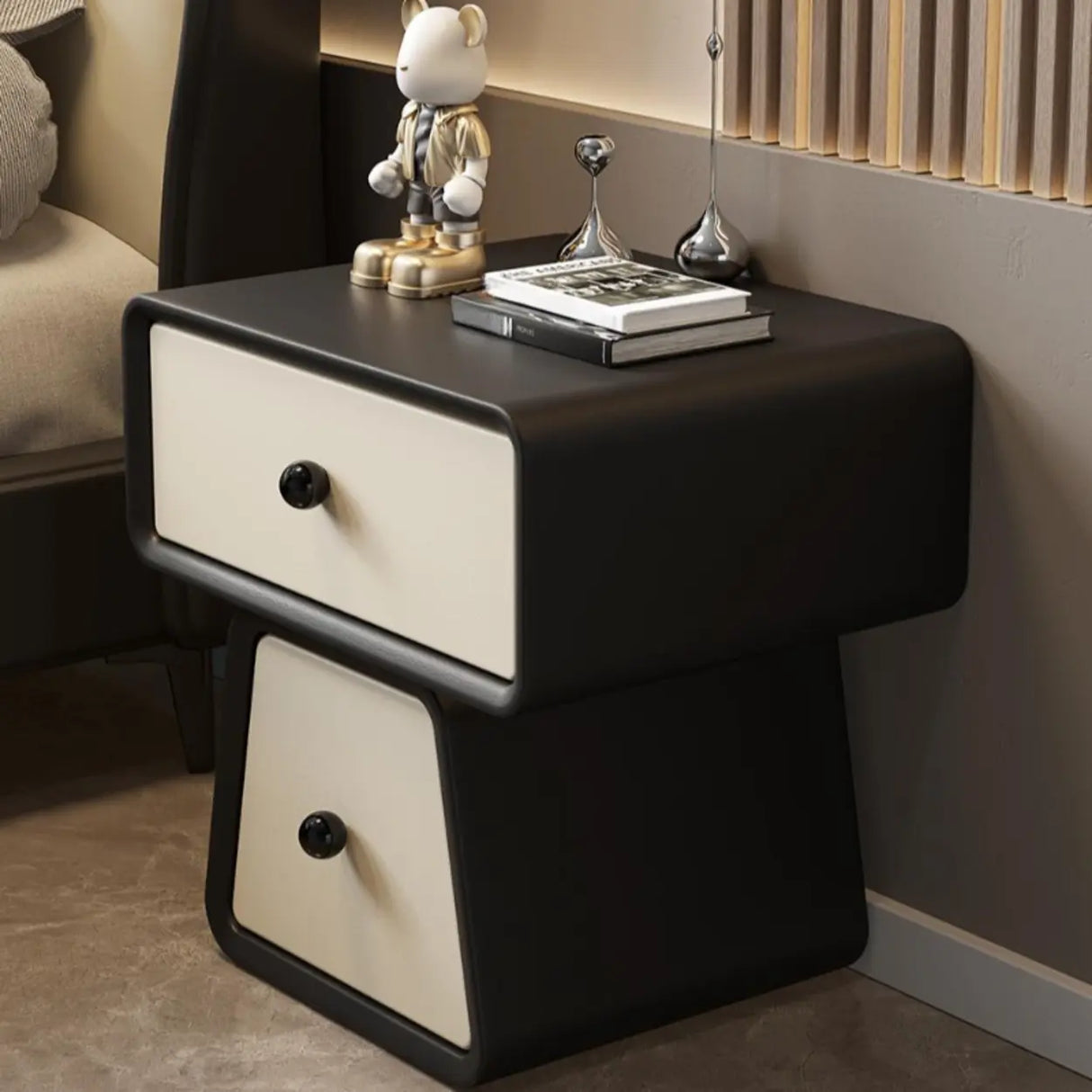 Morandi Tip Resistant Wood Kids Nightstand with Drawers Image - 8