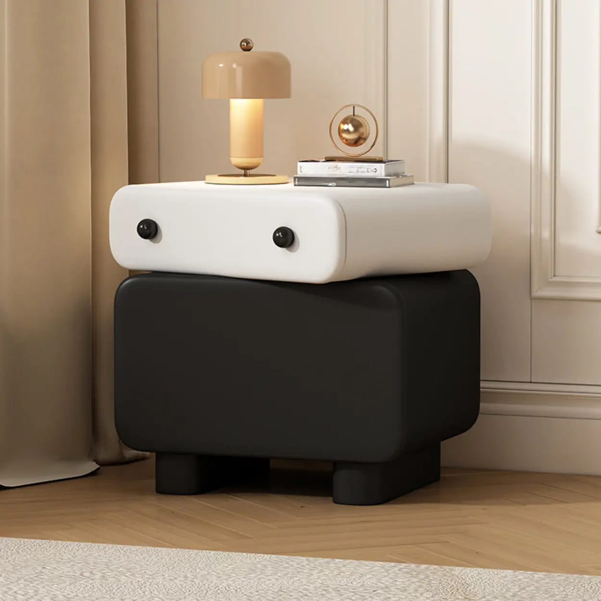 Morandi Wood Tip Resistant Kids Nightstand with 2-Drawer Image - 16