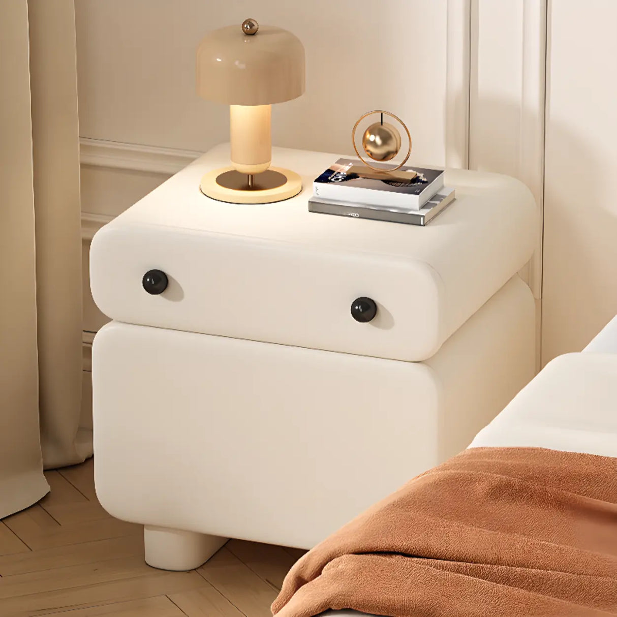 Morandi Wood Tip Resistant Kids Nightstand with 2-Drawer Image - 4
