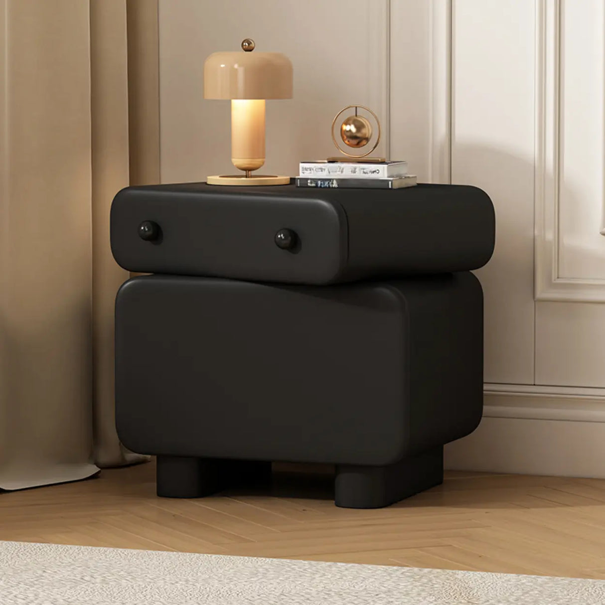 Morandi Wood Tip Resistant Kids Nightstand with 2-Drawer Image - 5