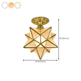 Moravian Gold Star Semi-Flush Mount Light Hallway #size