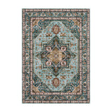 Moroccan Rectangle Polyester Blue Large Area Rug Image - 5