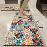 Moroccan Rectangle Tile Pattern Anti-Slip Area Rug Image - 1