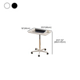 Movable Adjustable White Wooden Small Narrow Desk #size