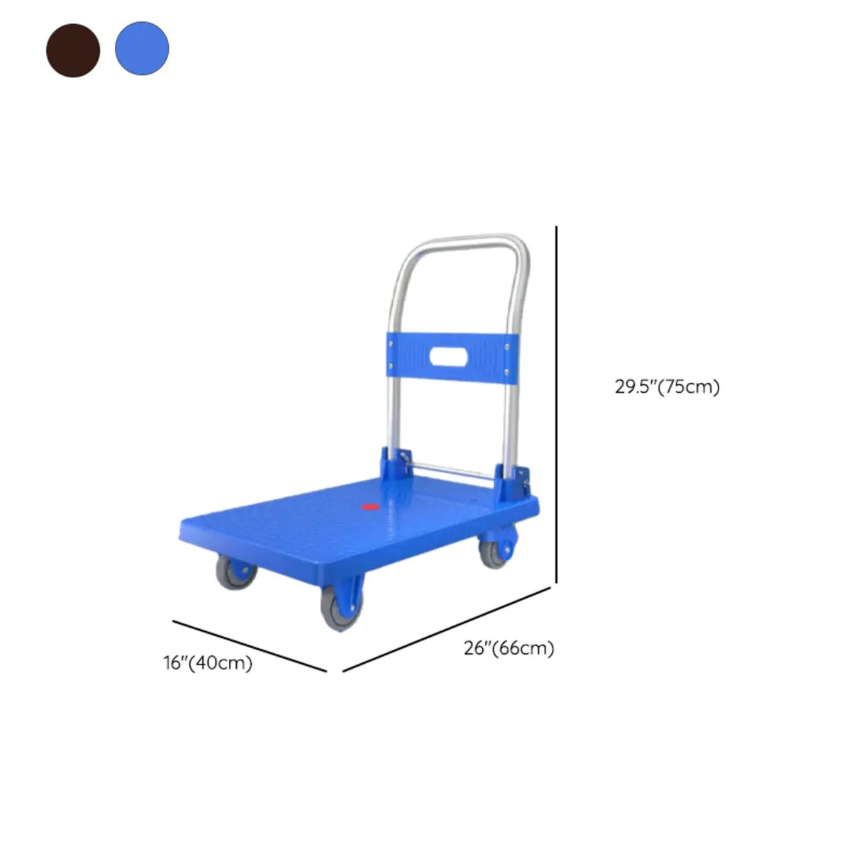 Movable Black Flat Utility Cart with Four Casters 