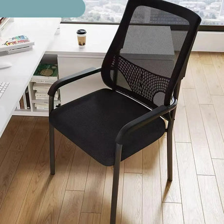 Mrtal Frame Ergonomic Mesh Back Upholstered Office Chair Image - 2