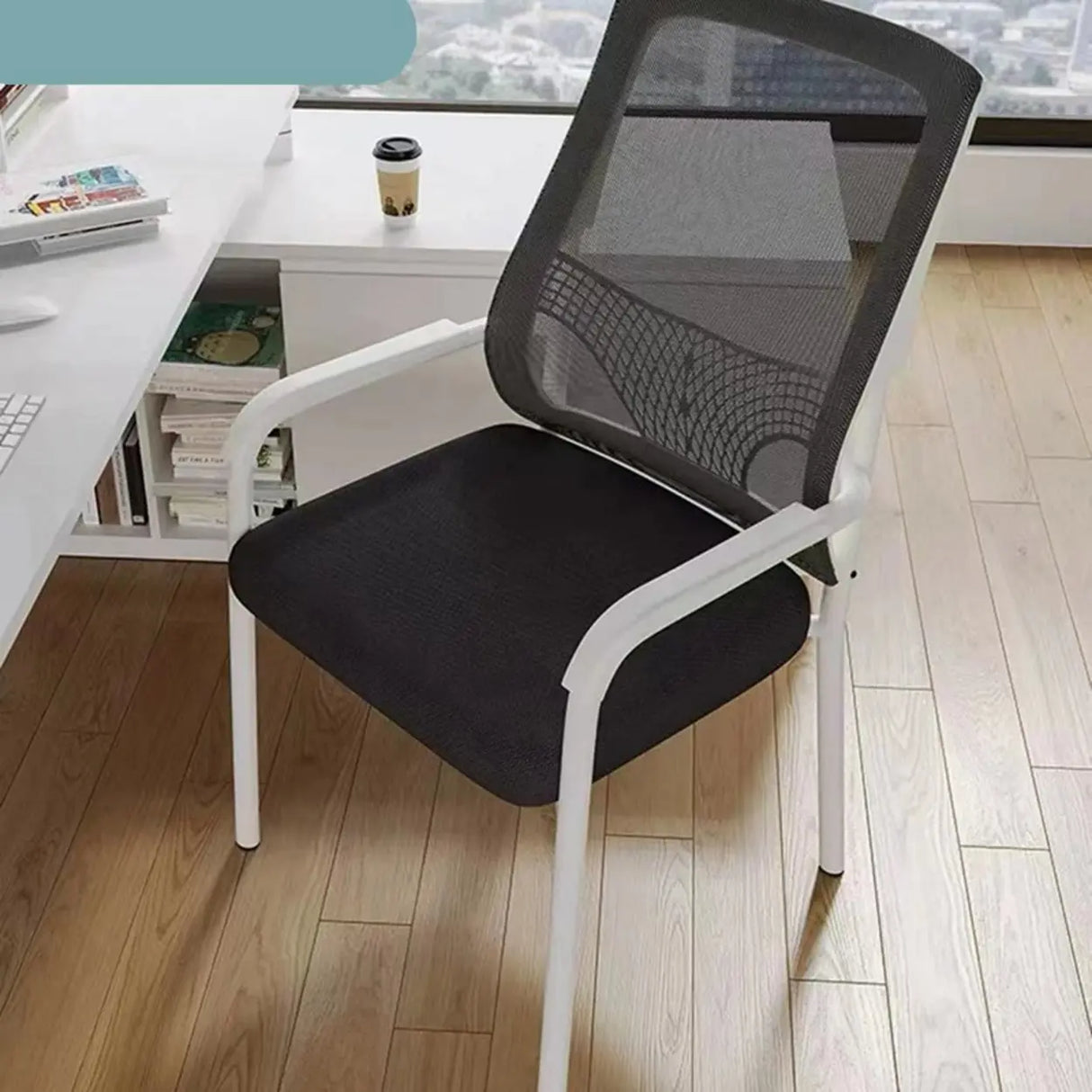 Mrtal Frame Ergonomic Mesh Back Upholstered Office Chair Image - 3