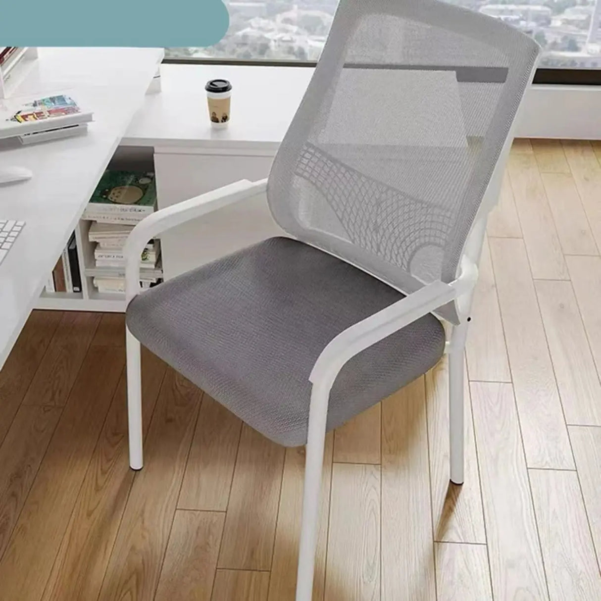 Mrtal Frame Ergonomic Mesh Back Upholstered Office Chair Image - 7