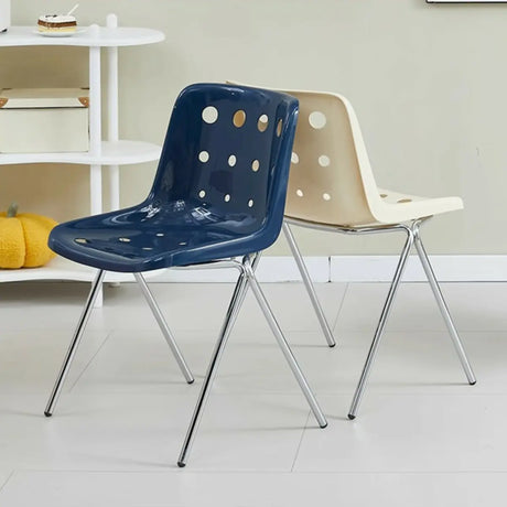 Multi-Color Armless Metal Ergonomic Plastic Office Chair Image - 1
