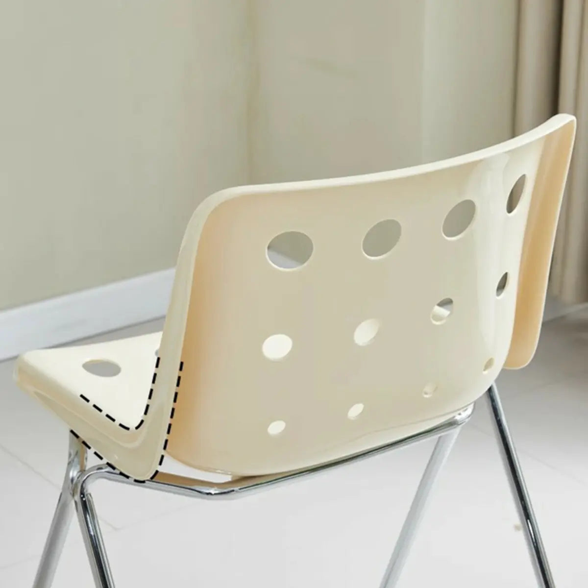 Multi-Color Armless Metal Ergonomic Plastic Office Chair Image - 12