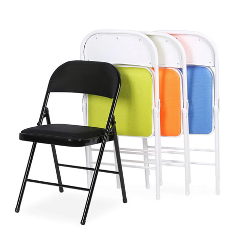 Multi-Color Armless Modern Foldable Metal Office Chair Image - 1